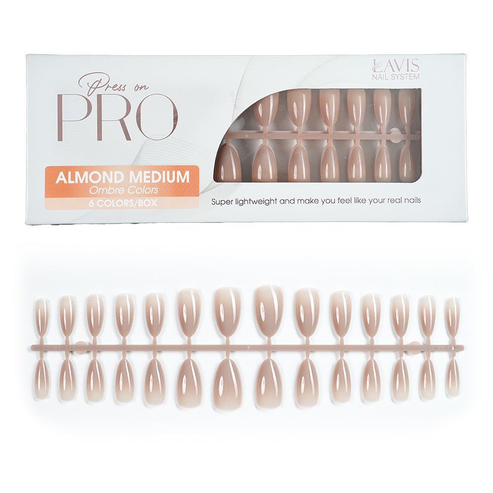 LAVIS Press On Pro - Almond Medium Ombre Colors - DTK Nail Supply