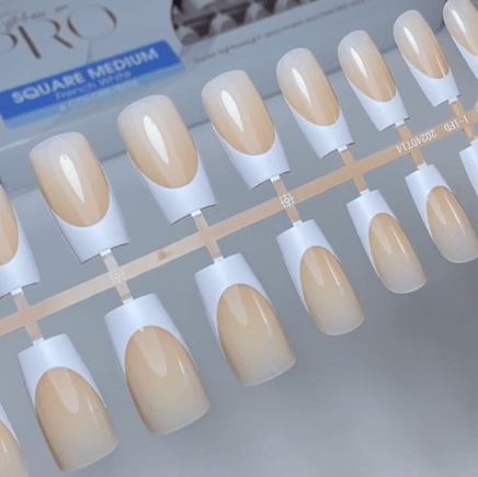 LAVIS Press On Pro - Square Medium French White - DTK Nail Supply