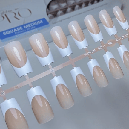 LAVIS Press On Pro - Square Medium French White - DTK Nail Supply