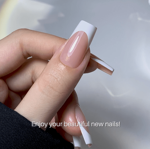 LAVIS Press On Pro - Square Medium French White - DTK Nail Supply