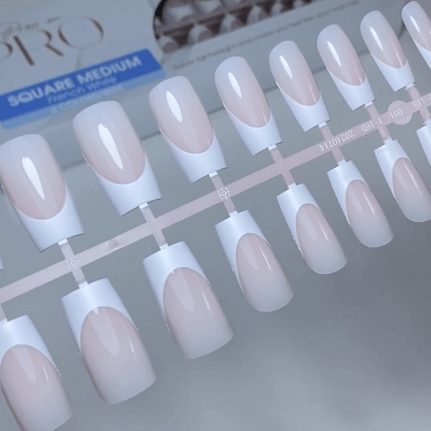 LAVIS Press On Pro - Square Medium French White - DTK Nail Supply