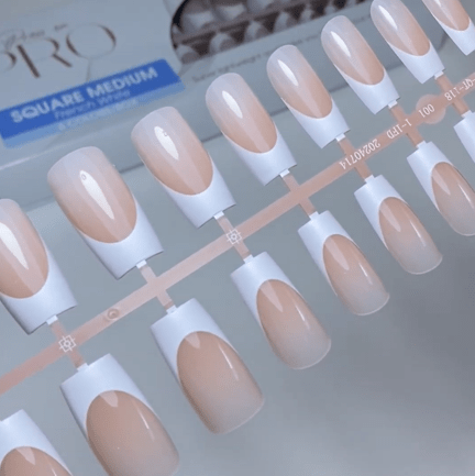 LAVIS Press On Pro - Square Medium French White - DTK Nail Supply