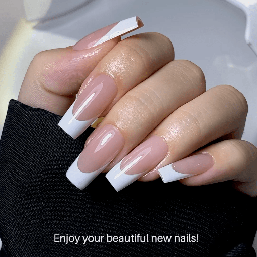 LAVIS Press On Pro - Square Medium French White - DTK Nail Supply