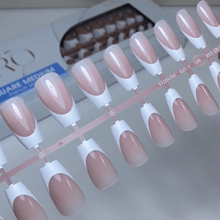 LAVIS Press On Pro - Square Medium French White - DTK Nail Supply