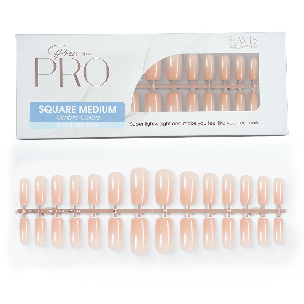LAVIS Press On Pro - Square Medium Ombre Color - DTK Nail Supply