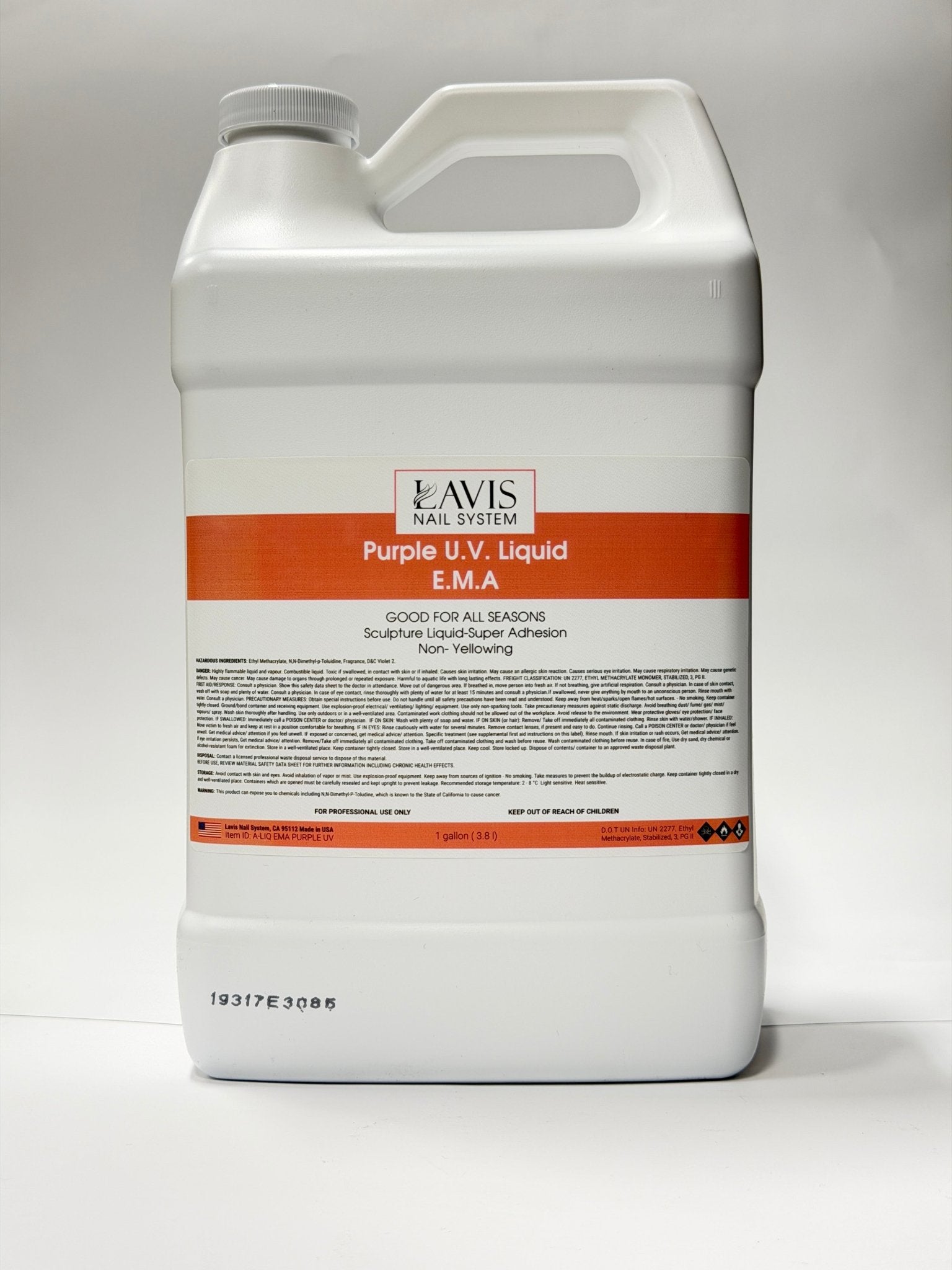 LAVIS Purple UV Liquid E.M.A - 1 Gallon - DTK Nail Supply