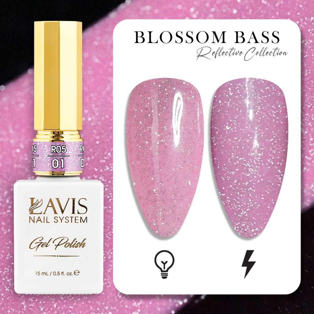 LAVIS Reflective R05 - 01 - Gel Polish 0.5 oz - Blossom Bass Reflective Collection - DTK Nail Supply