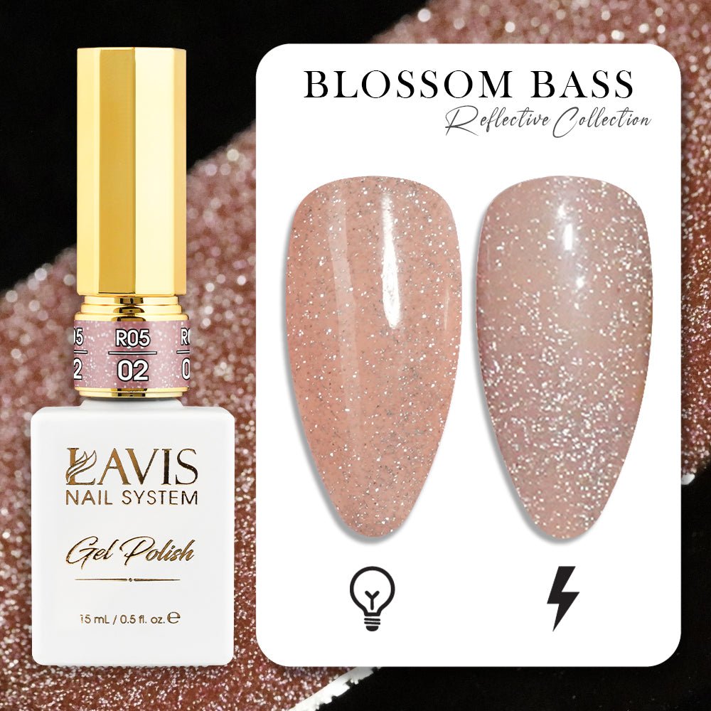LAVIS Reflective R05 - 02 - Gel Polish 0.5 oz - Blossom Bass Reflective Collection - DTK Nail Supply