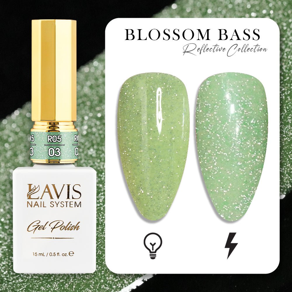 LAVIS Reflective R05 - 03 - Gel Polish 0.5 oz - Blossom Bass Reflective Collection - DTK Nail Supply