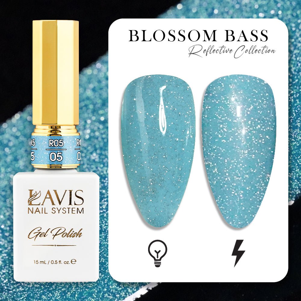 LAVIS Reflective R05 - 05 - Gel Polish 0.5 oz - Blossom Bass Reflective Collection - DTK Nail Supply