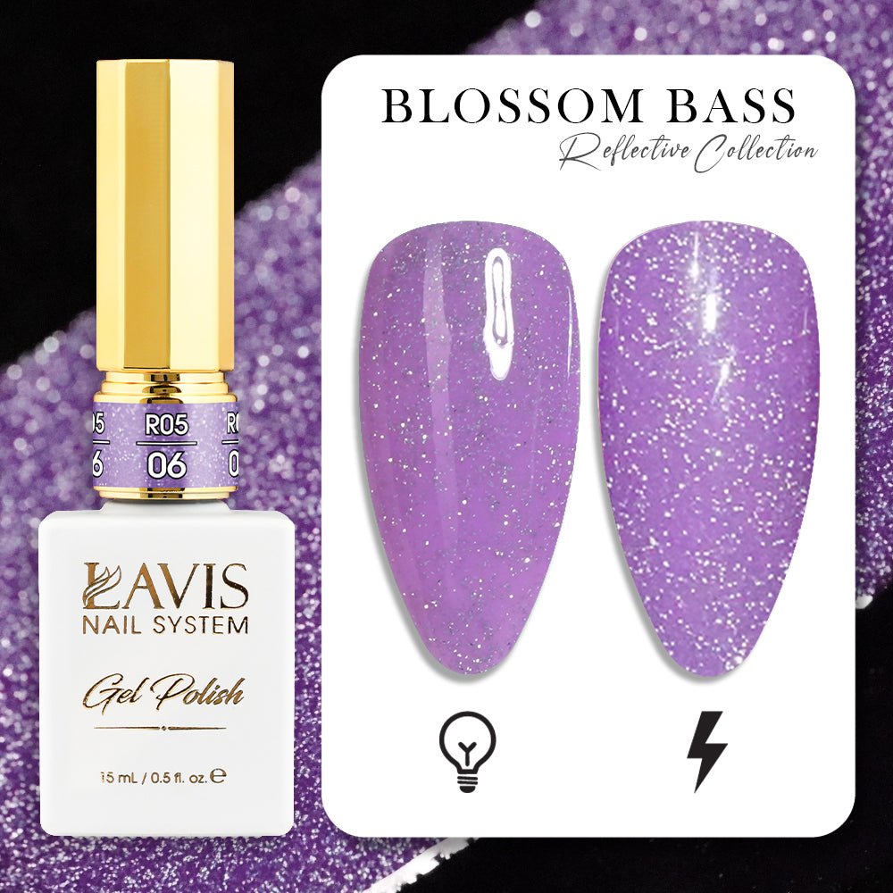 LAVIS Reflective R05 - 06 - Gel Polish 0.5 oz - Blossom Bass Reflective Collection - DTK Nail Supply