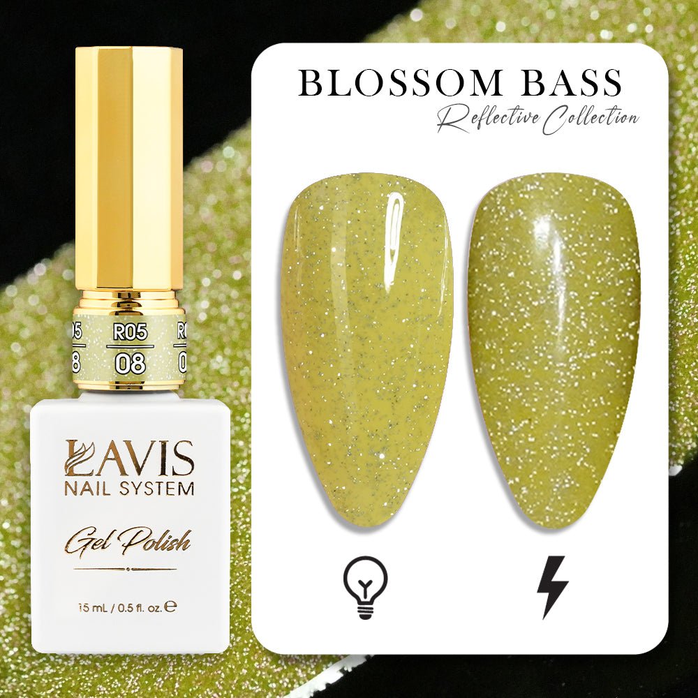 LAVIS Reflective R05 - 08 - Gel Polish 0.5 oz - Blossom Bass Reflective Collection - DTK Nail Supply