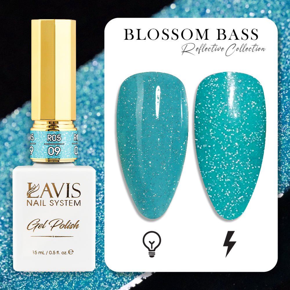 LAVIS Reflective R05 - 09 - Gel Polish 0.5 oz - Blossom Bass Reflective Collection - DTK Nail Supply