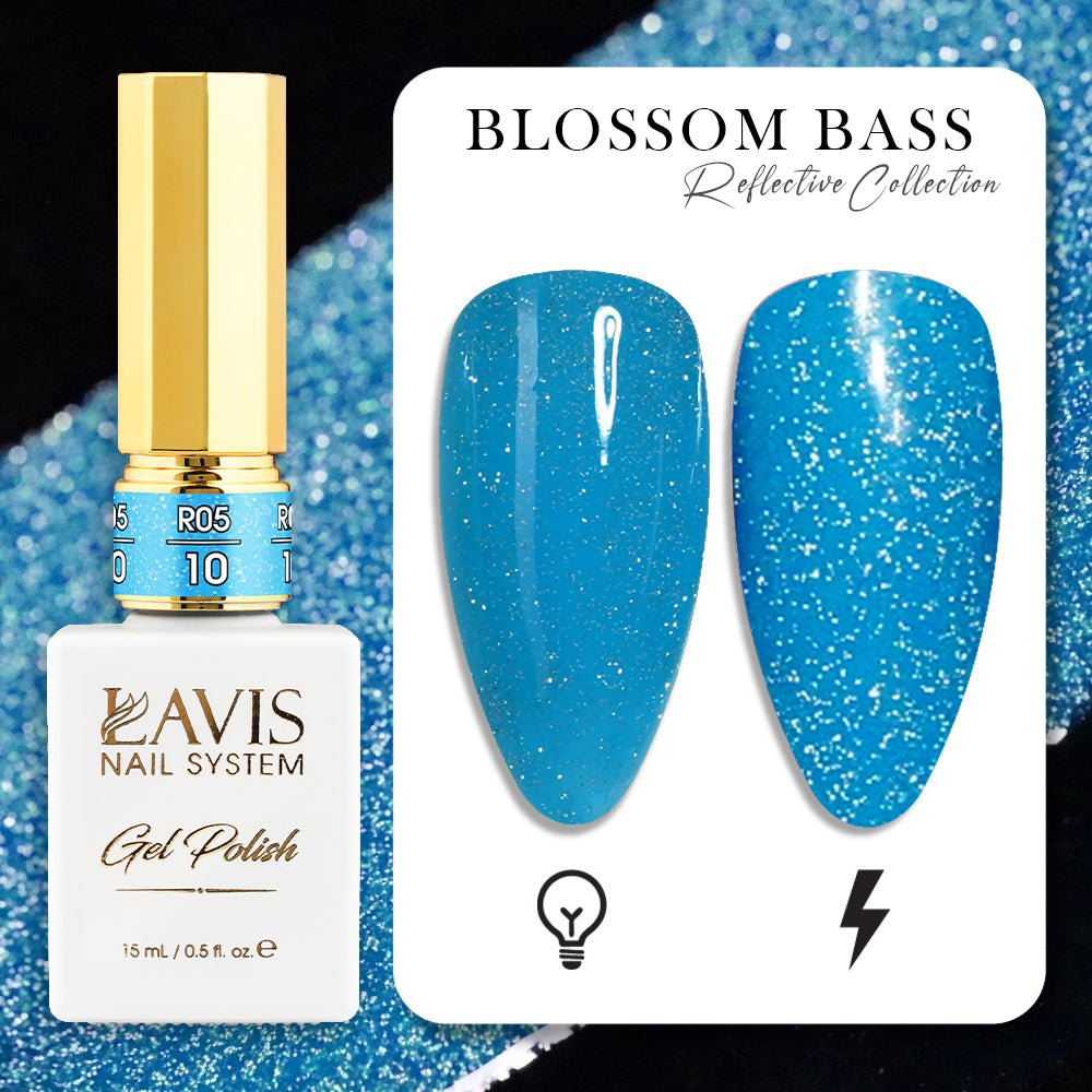 LAVIS Reflective R05 - 10 - Gel Polish 0.5 oz - Blossom Bass Reflective Collection - DTK Nail Supply