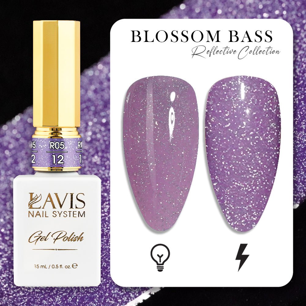 LAVIS Reflective R05 - 12 - Gel Polish 0.5 oz - Blossom Bass Reflective Collection - DTK Nail Supply