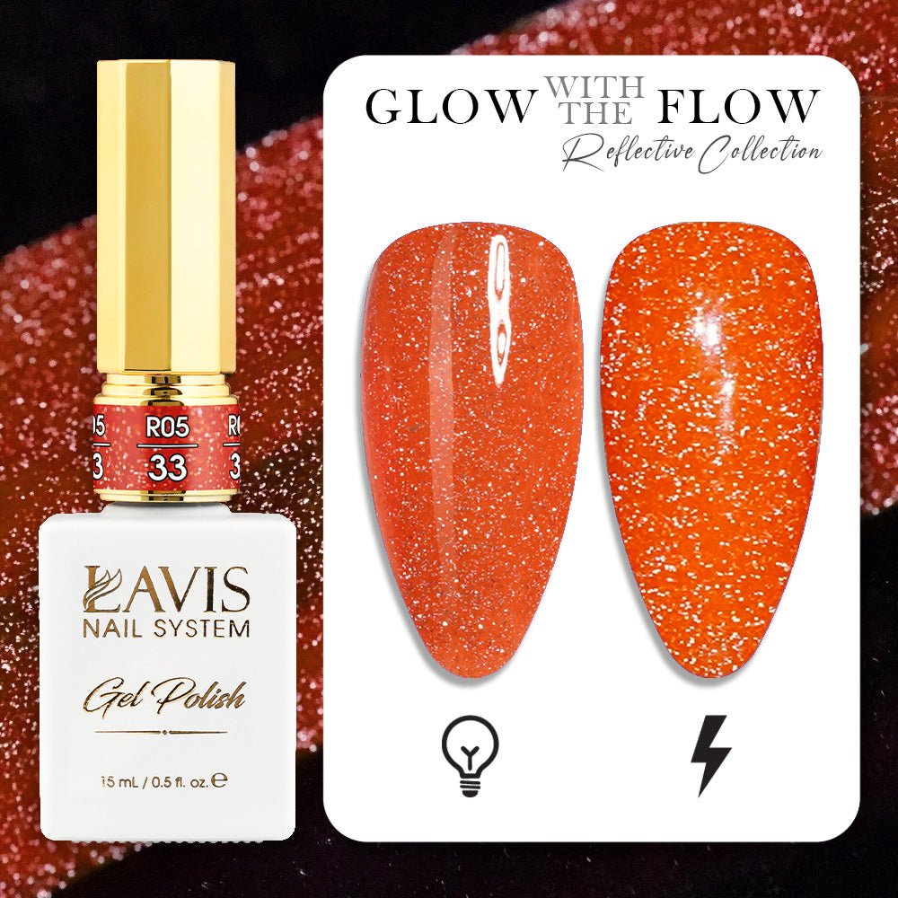LAVIS Reflective R05 - 33 - Gel Polish 0.5 oz - Glow With The Flow Reflective Collection - DTK Nail Supply