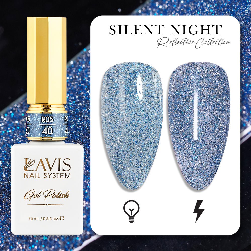 LAVIS Reflective R05 - 40 - Gel Polish 0.5 oz - Silent Night Reflective Collection - DTK Nail Supply