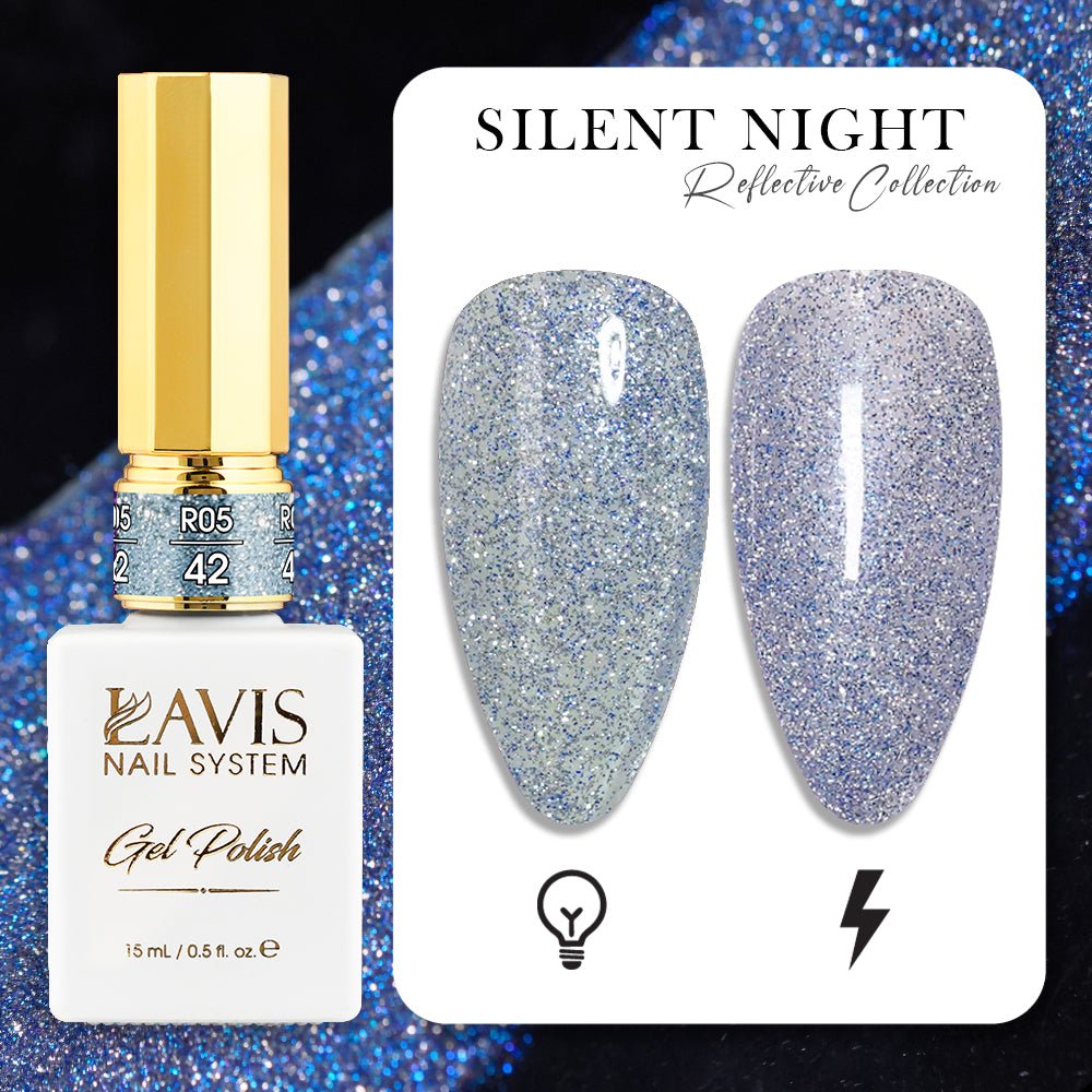 LAVIS Reflective R05 - 42 - Gel Polish 0.5 oz - Silent Night Reflective Collection - DTK Nail Supply