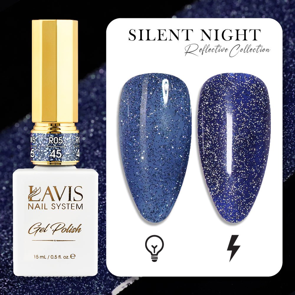 LAVIS Reflective R05 - 45 - Gel Polish 0.5 oz - Silent Night Reflective Collection - DTK Nail Supply