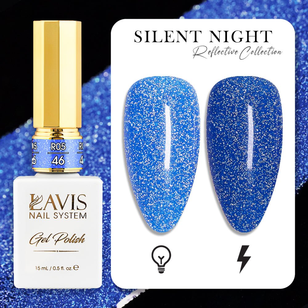 LAVIS Reflective R05 - 46 - Gel Polish 0.5 oz - Silent Night Reflective Collection - DTK Nail Supply