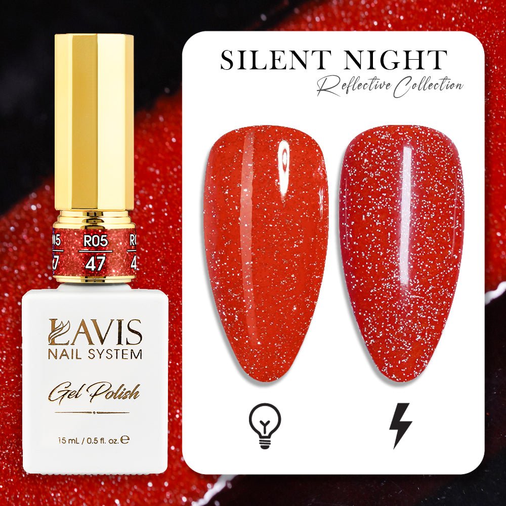 LAVIS Reflective R05 - 47 - Gel Polish 0.5 oz - Silent Night Reflective Collection - DTK Nail Supply