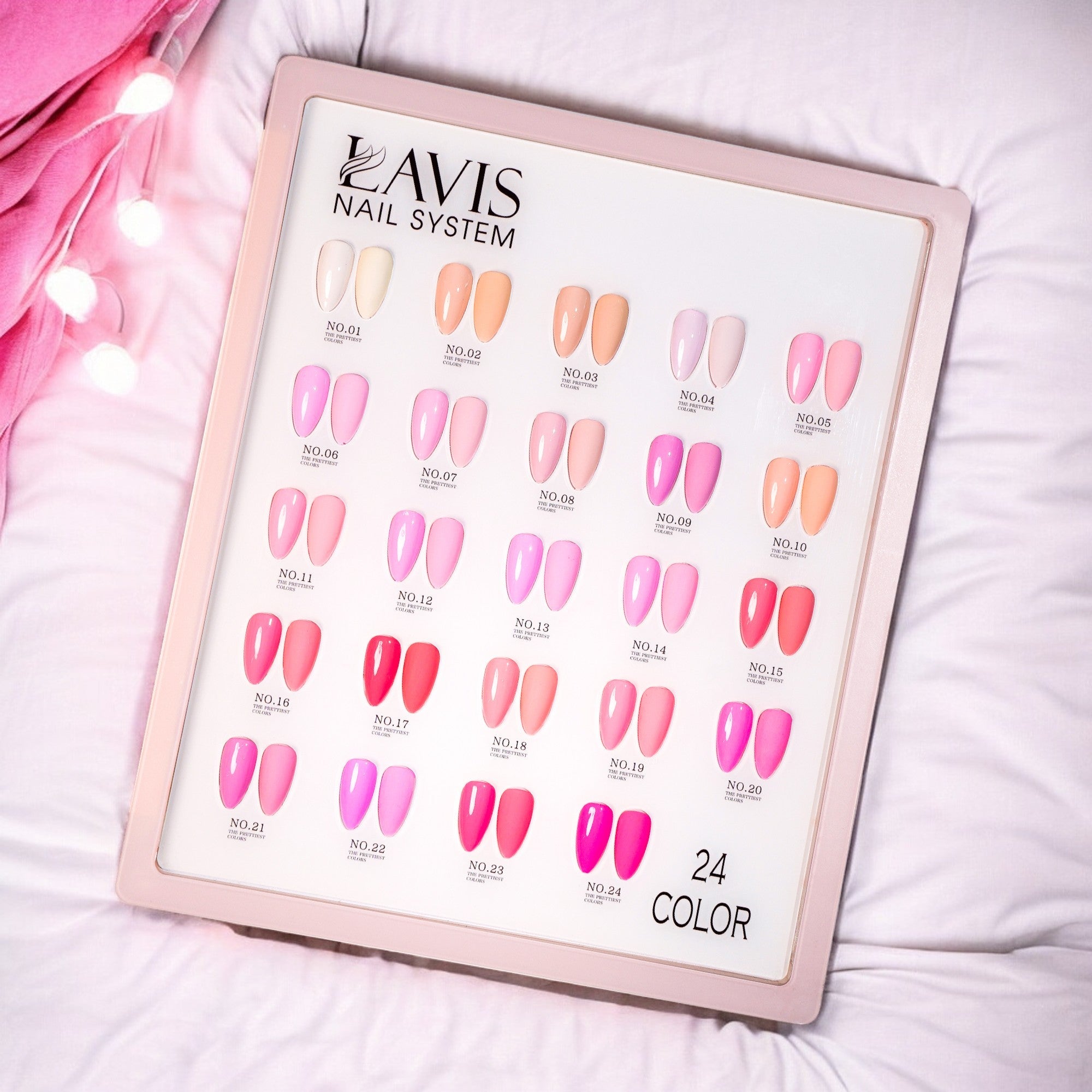 LAVIS Set 24 Colors Gel Pink Collection - DTK Nail Supply