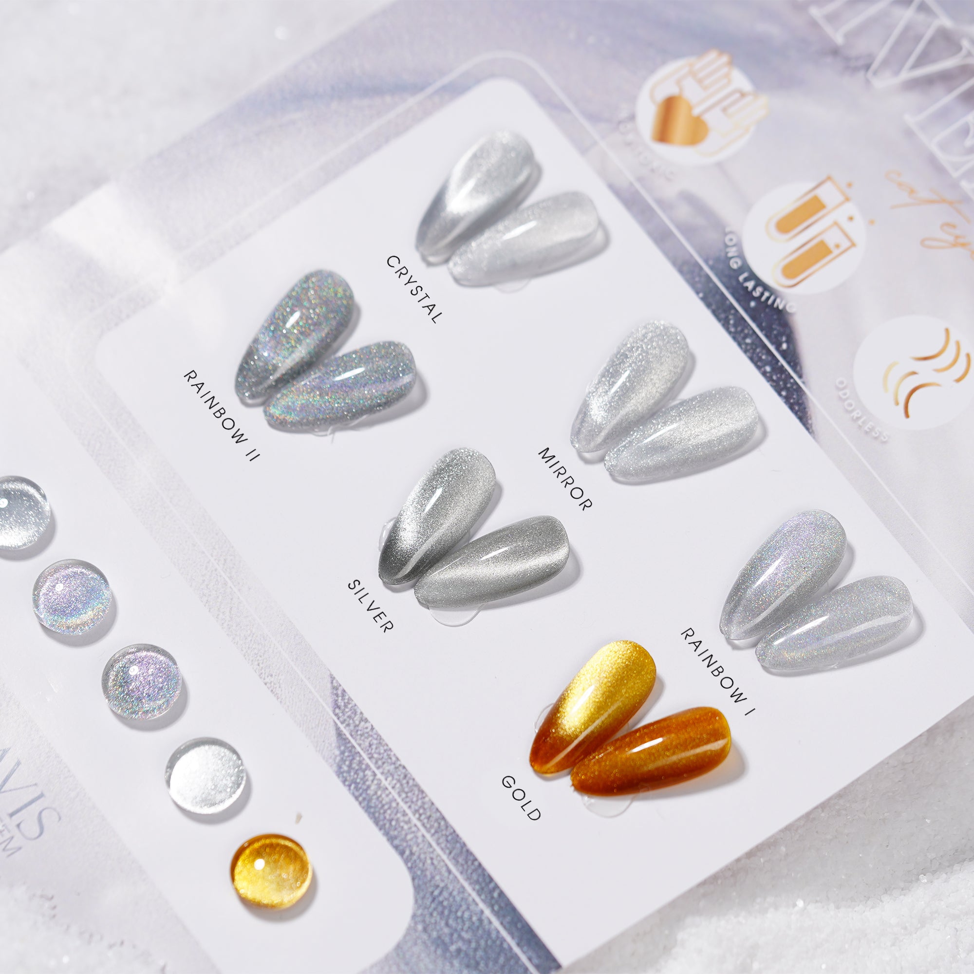 LAVIS Set 6 Colors Crystal Cat Eye Gel - Universal Cat Eye Collection - DTK Nail Supply