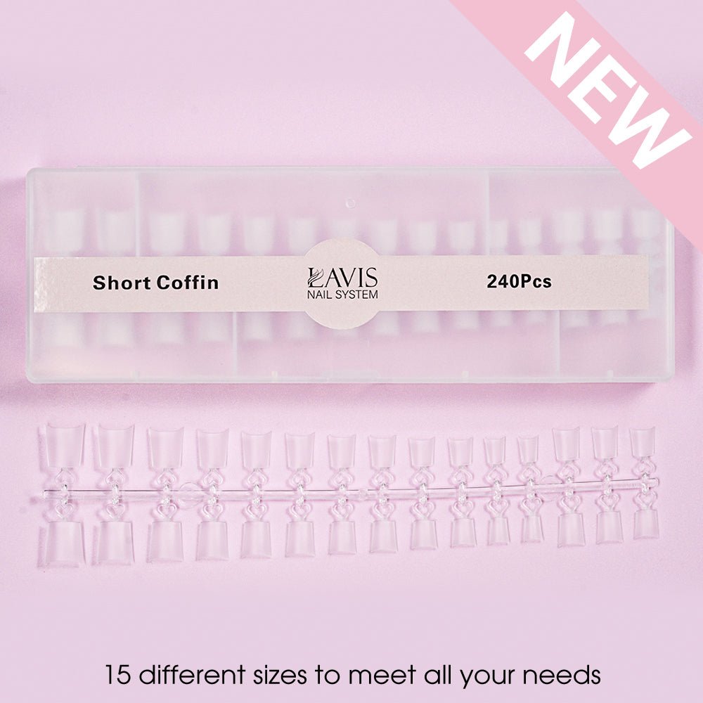 LAVIS - SHORT COFFIN - 240 Pcs - DTK Nail Supply
