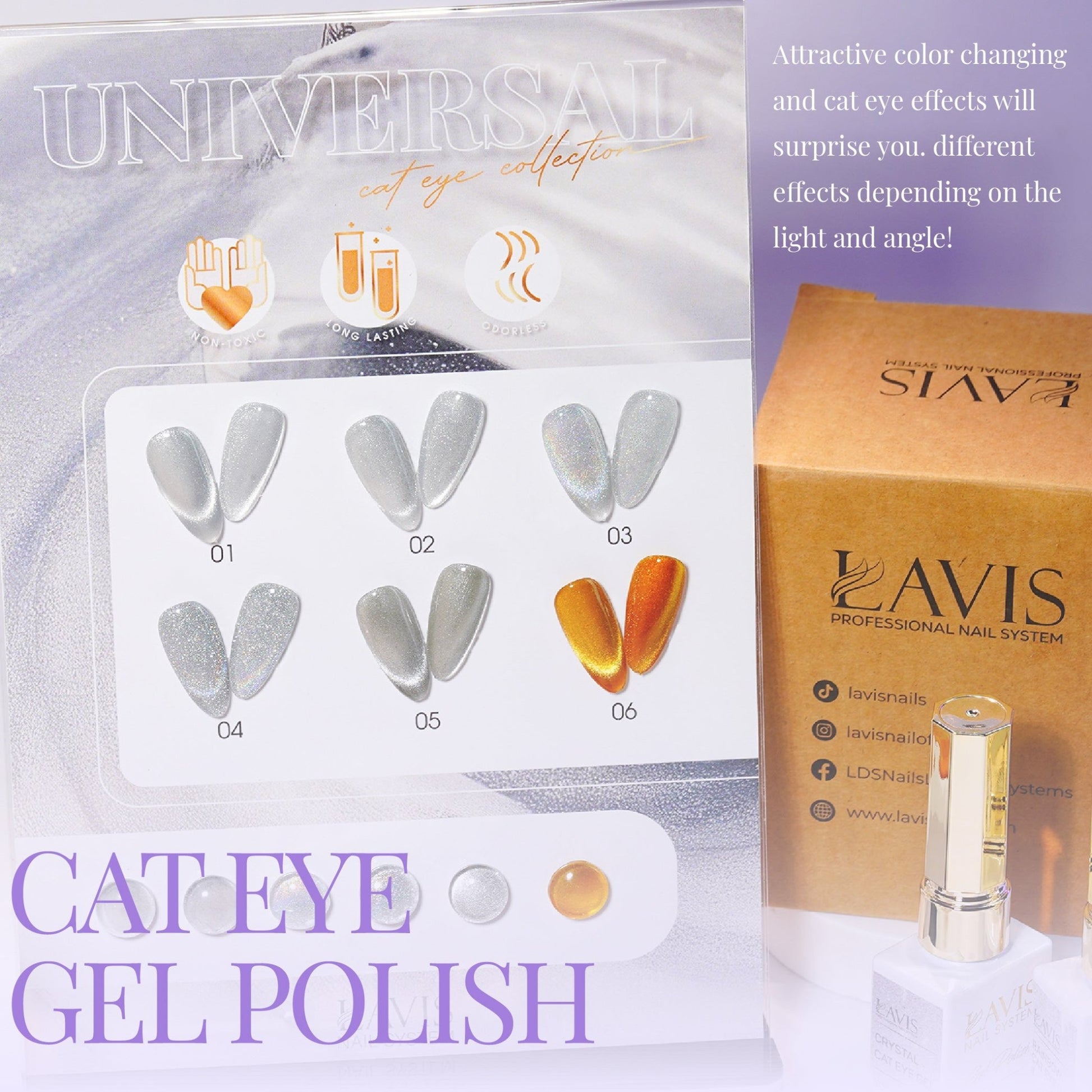 LAVIS Silver Cat Eye Gel - Universal Cat Eye Collection - DTK Nail Supply