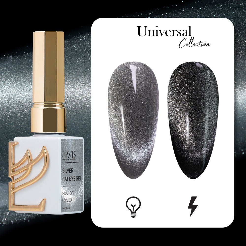 LAVIS Silver Cat Eye Gel - Universal Cat Eye Collection - DTK Nail Supply
