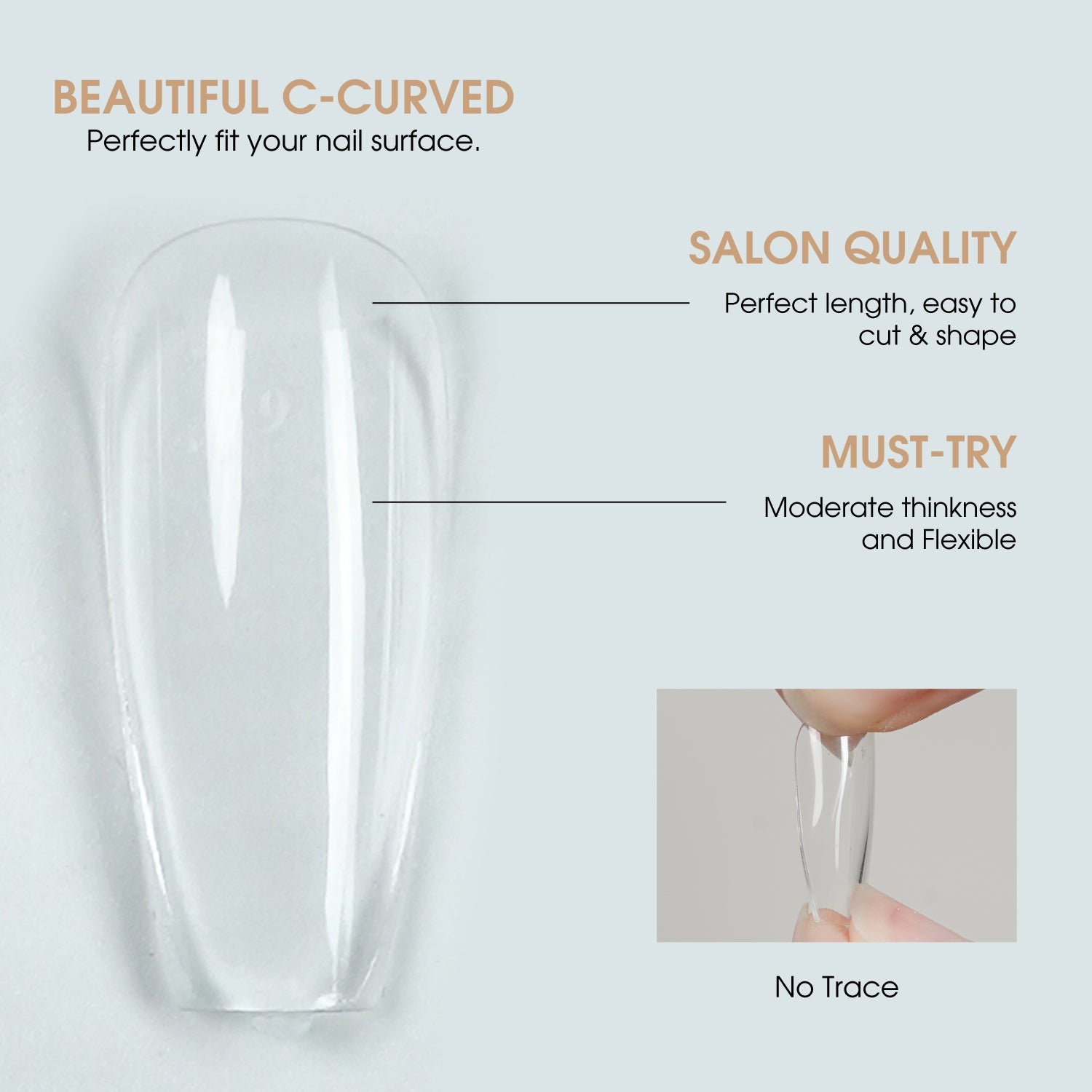 LAVIS - Soft Gel Tips - 4 Shapes Clear - DTK Nail Supply