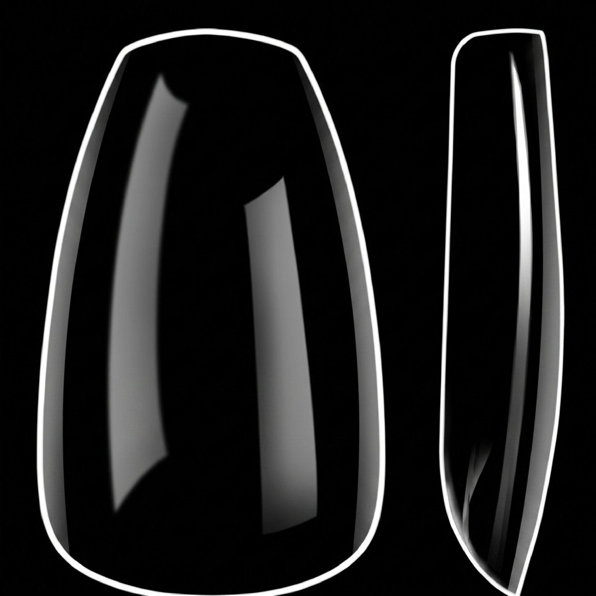 LAVIS Square Long - 15 Sizes Clear - Soft Gel Tips - DTK Nail Supply