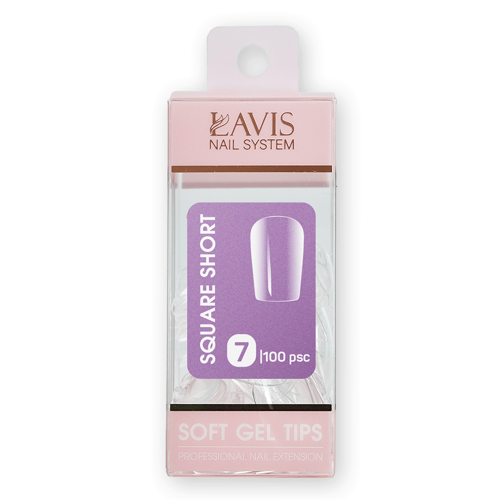 LAVIS Square Short - (100 pcs) - Soft Gel Tips Refill - DTK Nail Supply