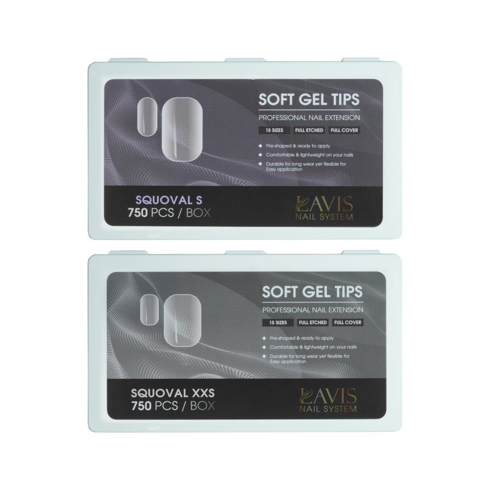 LAVIS Squoval - Soft Gel Tips - DTK Nail Supply