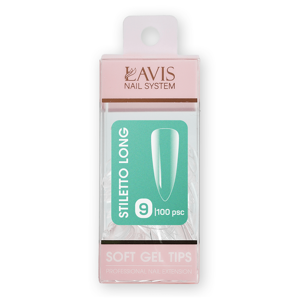 LAVIS Stiletto Long - (100 pcs) - Soft Gel Tips Refill - DTK Nail Supply