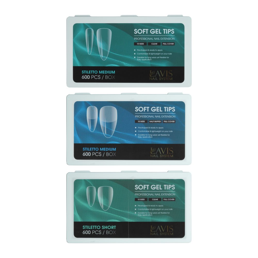 LAVIS Stiletto - Soft Gel Tips - DTK Nail Supply