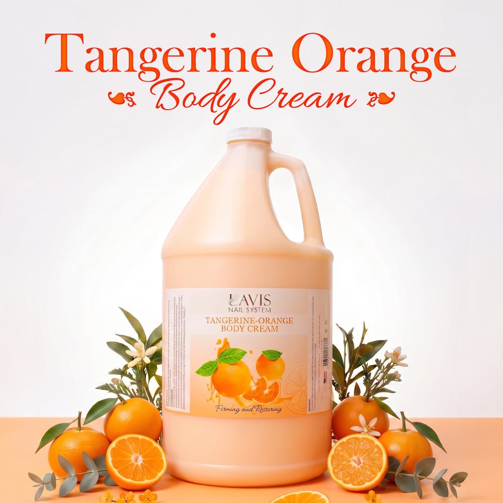 LAVIS Tangerine Orange Foot Massage Lotion — 1-Gallon Salon Closing Refill - DTK Nail Supply