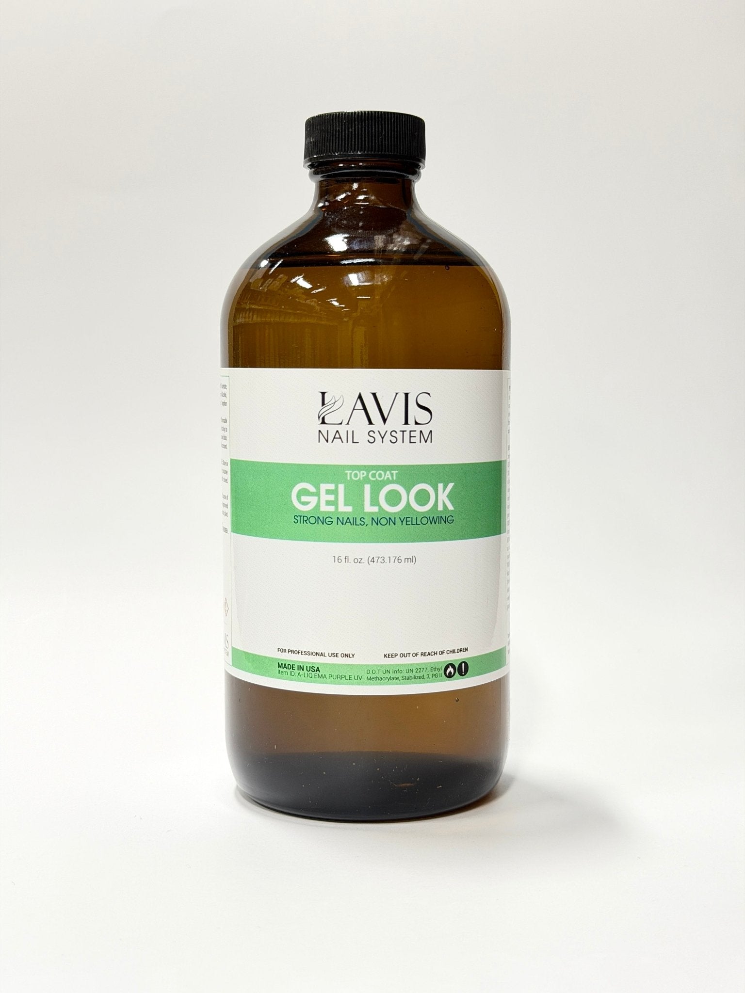 LAVIS Top Coat - Gel Look 16oz - DTK Nail Supply