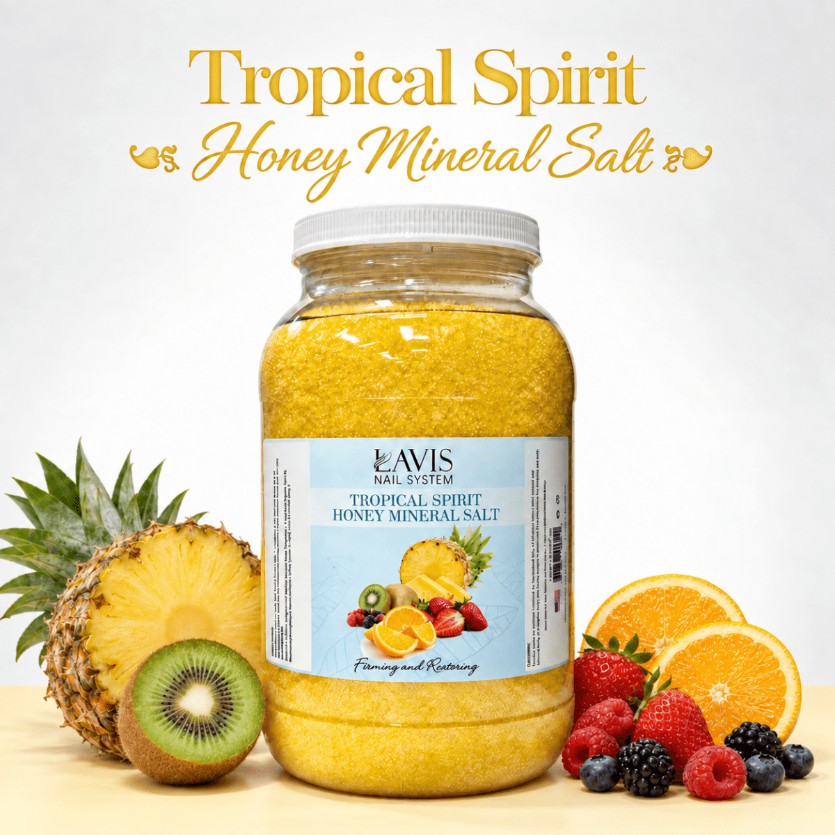 LAVIS Tropical Spirit Honey Mineral Salt — 1-Gallon Salon Soak Prep - DTK Nail Supply