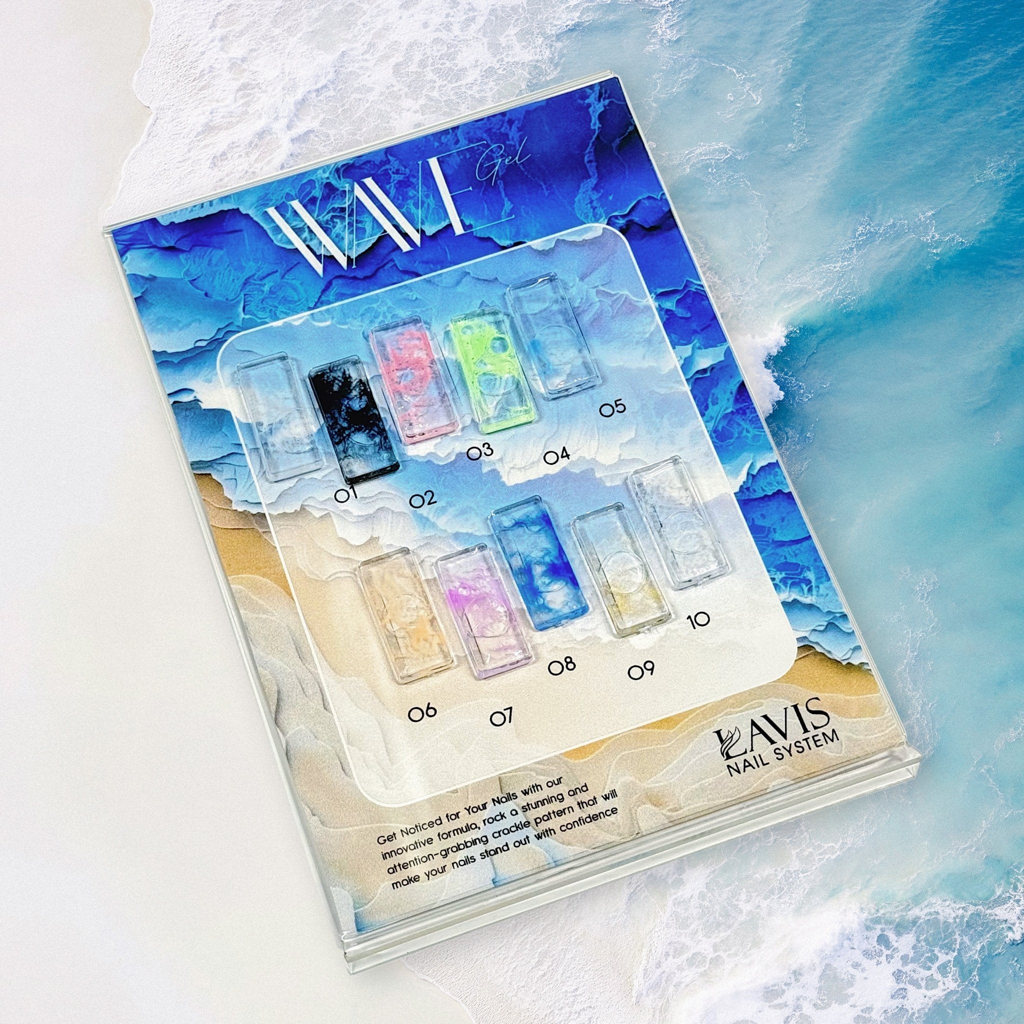 LAVIS Wave Gel Set 10 Colors - 0.5 oz - DTK Nail Supply