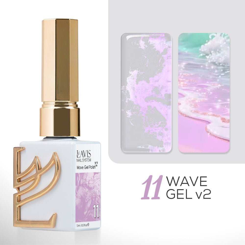 LAVIS Wave Gel (Ver 2) - Set 12 Colors - 0.5 oz - DTK Nail Supply