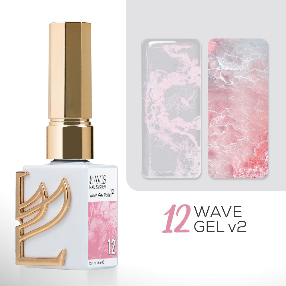 LAVIS Wave Gel (Ver 2) - Set 12 Colors - 0.5 oz - DTK Nail Supply