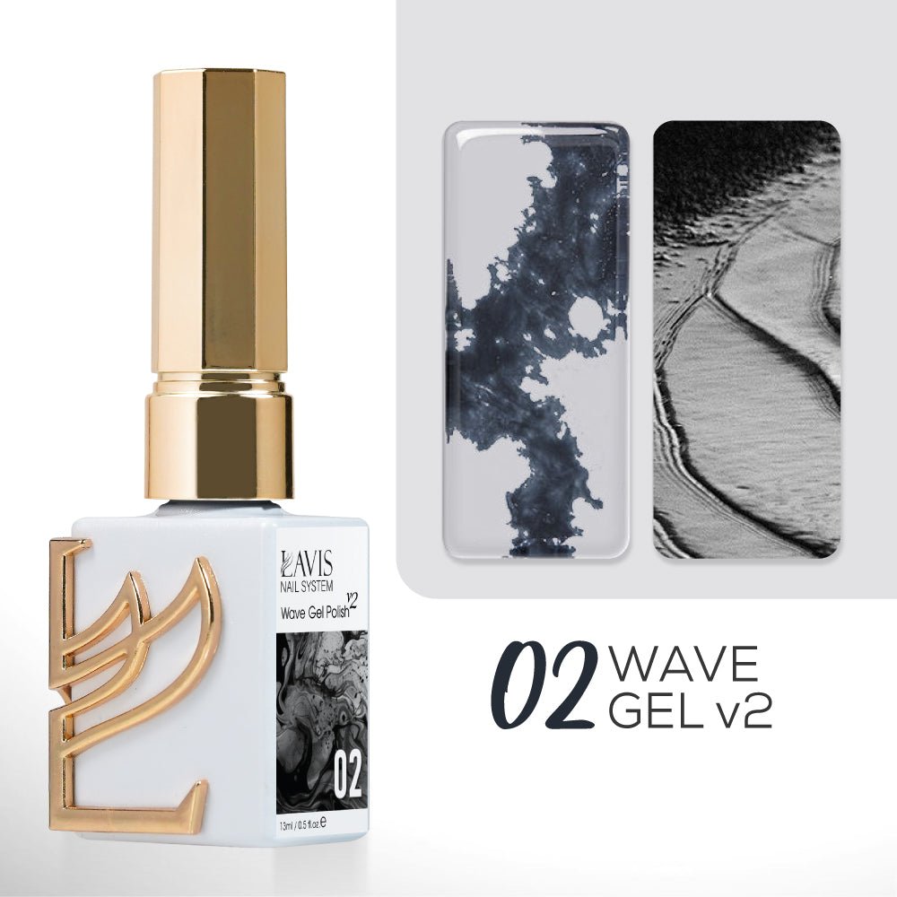 LAVIS Wave Gel (Ver 2) - Set 12 Colors - 0.5 oz - DTK Nail Supply