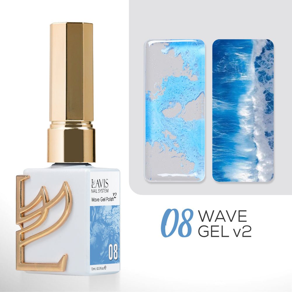 LAVIS Wave Gel (Ver 2) - Set 12 Colors - 0.5 oz - DTK Nail Supply