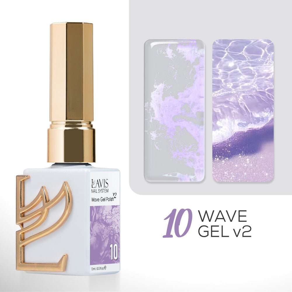 LAVIS Wave Gel (Ver 2) - Set 12 Colors - 0.5 oz - DTK Nail Supply