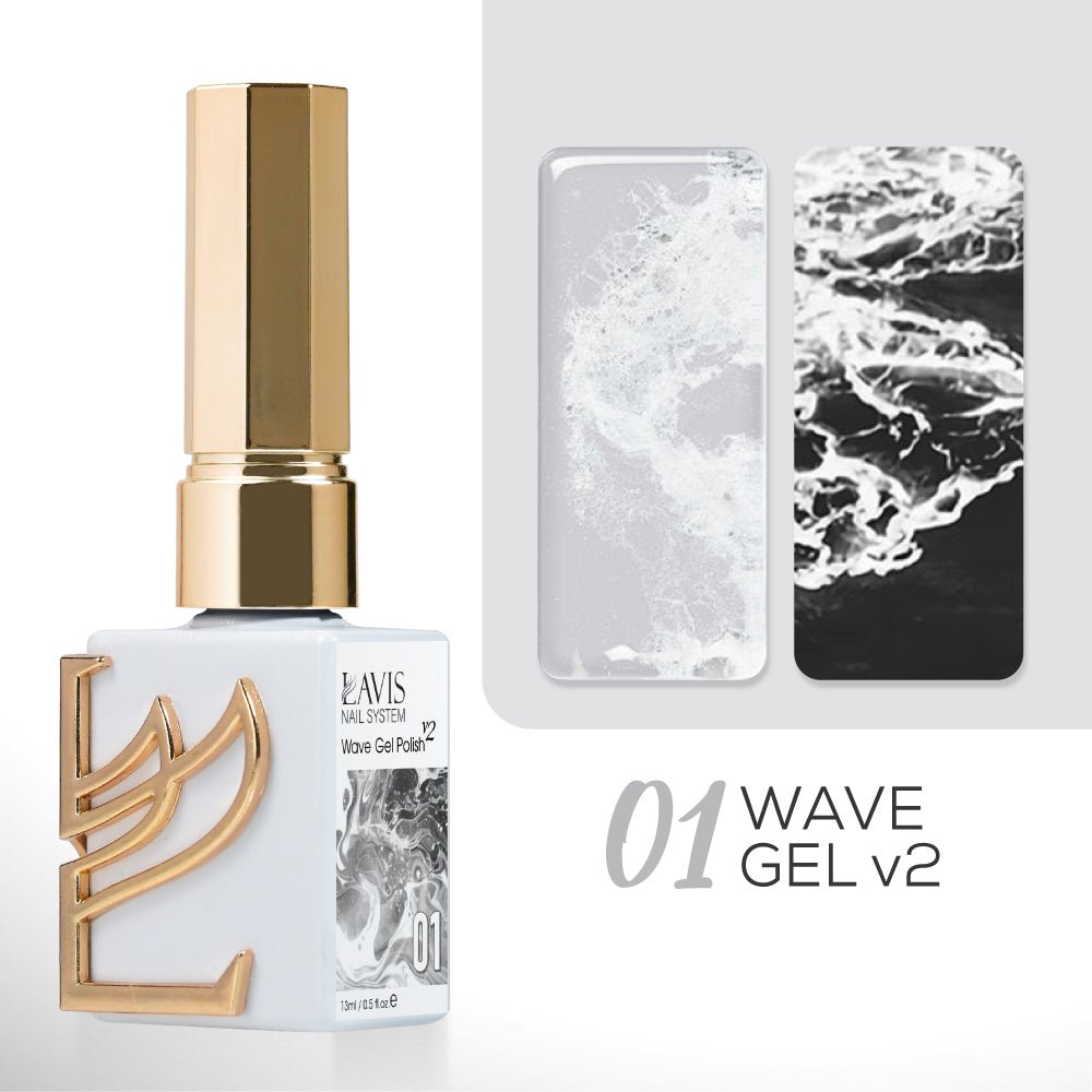 LAVIS Wave Gel (Ver 2) - Set 12 Colors - 0.5 oz - DTK Nail Supply