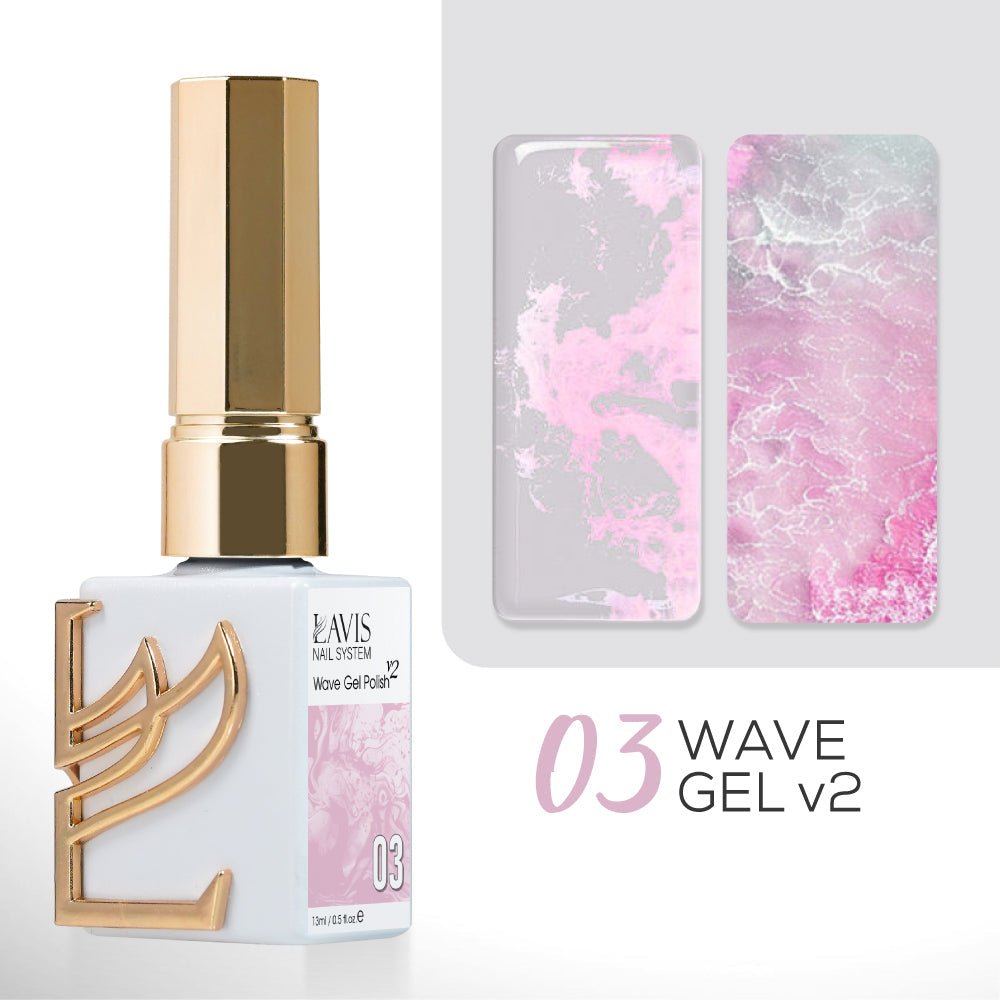 LAVIS Wave Gel (Ver 2) - Set 12 Colors - 0.5 oz - DTK Nail Supply