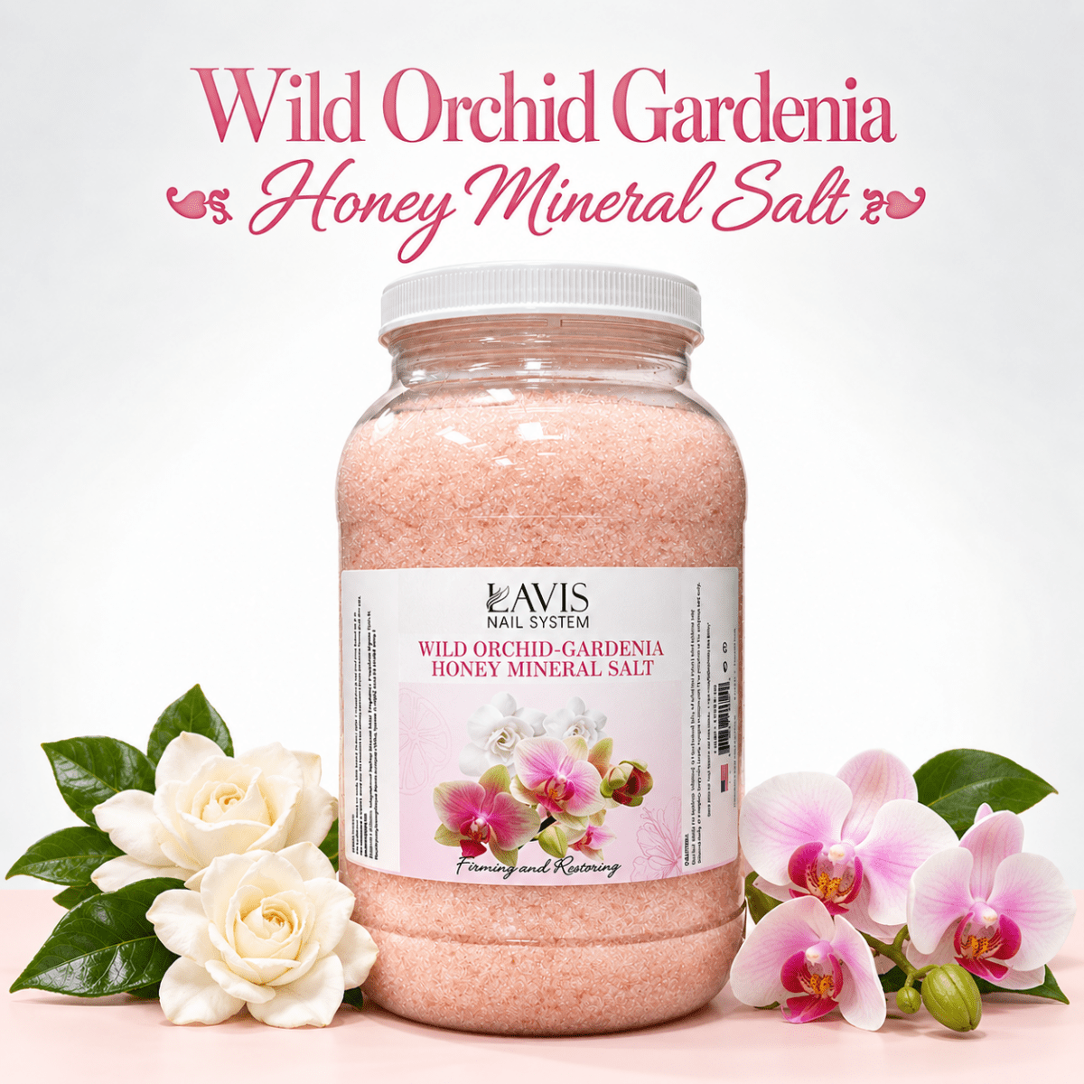 LAVIS Wild Orchid Gardenia Honey Mineral Salt — 1-Gallon Salon Soak Prep - DTK Nail Supply