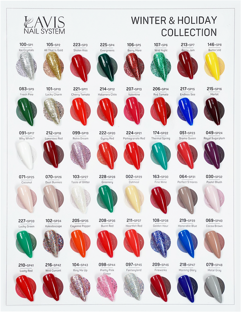 Lavis 3 in 1 Set 48 Colors Winter & Holiday + FREE Sample Color Chart + FREE Velvet Ember or Glow Cat Eye Set