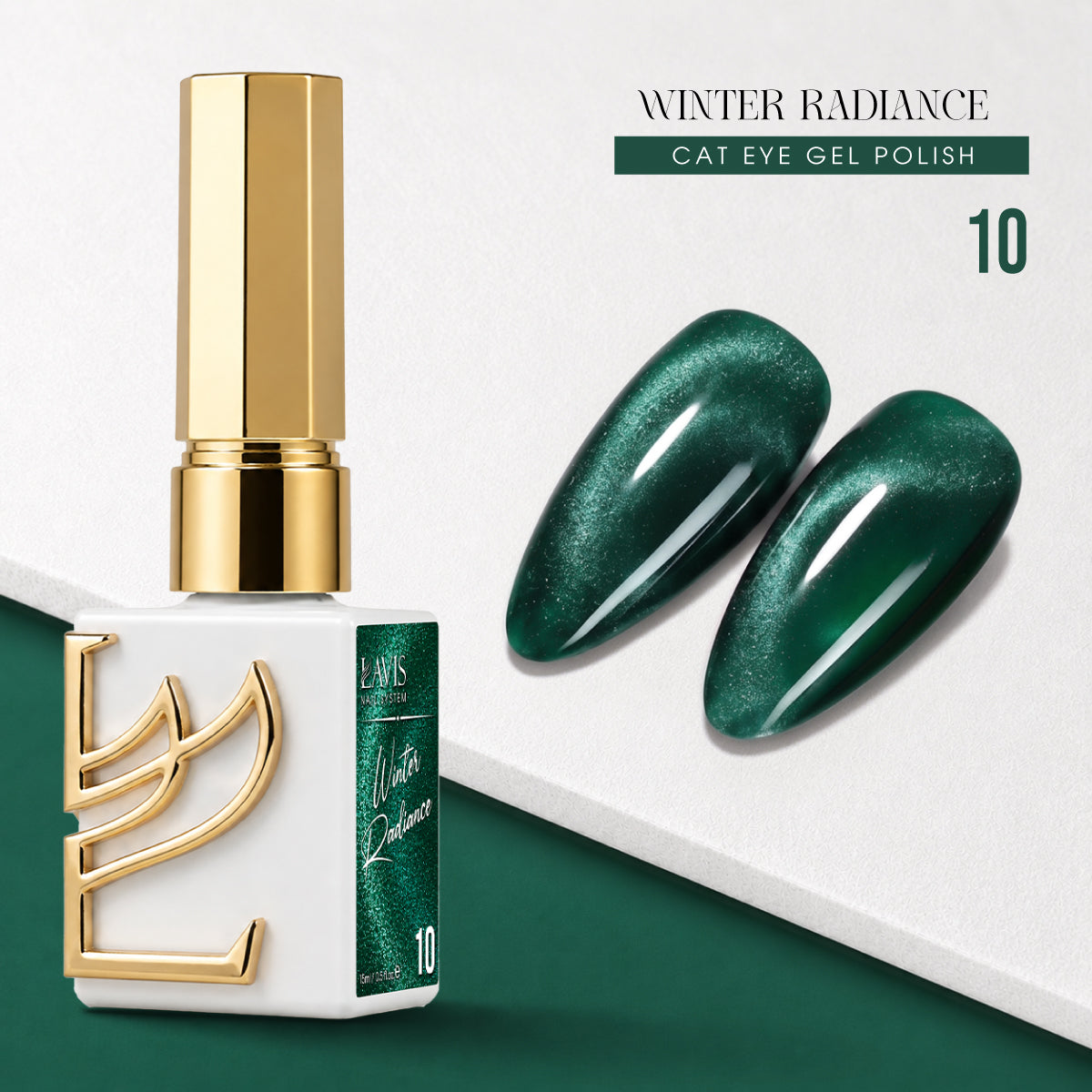LAVIS Cat Eye - Set 12 Colors - Gel Polish 0.5 oz - Winter Radiance Collection + FREE Sample Color Chart + FREE Cat Eye Magnet - DTK Nail Supply